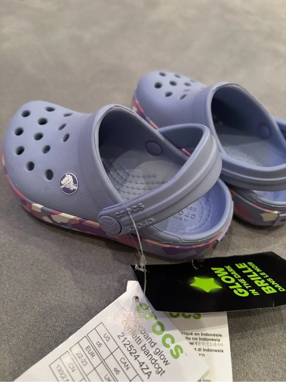Toddler Crocs Crocband Glow Confetti Band Clogs